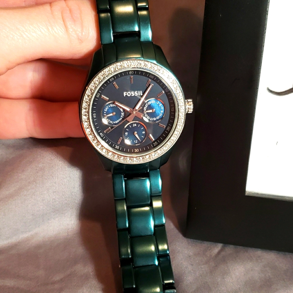 Fossil Watch women’s green stainless steel